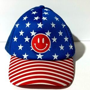 Stars and Stripes Smiley Face adjustable hat